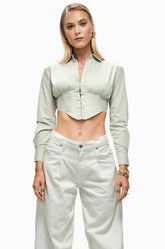 Corset Shirt Top Green